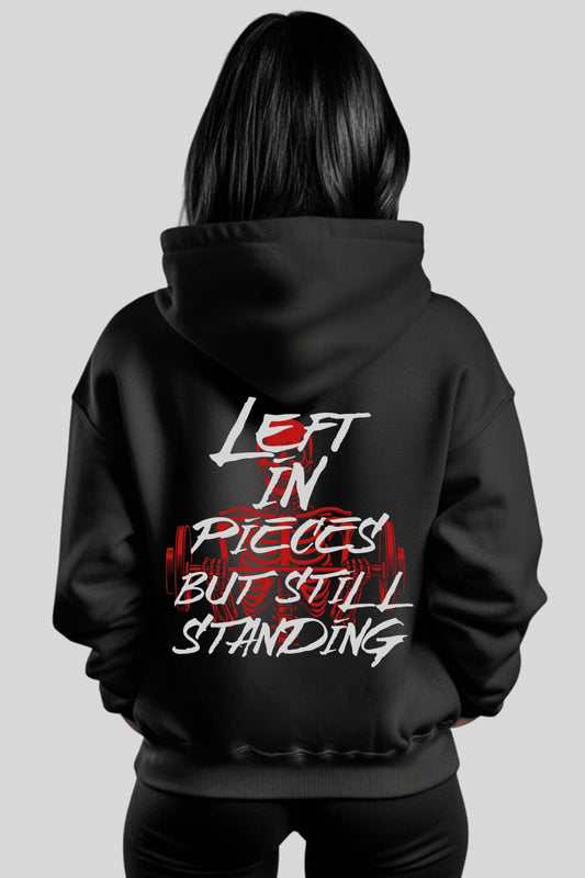 Back Pieces Oversize Hoodie Black für Männer und Frauen