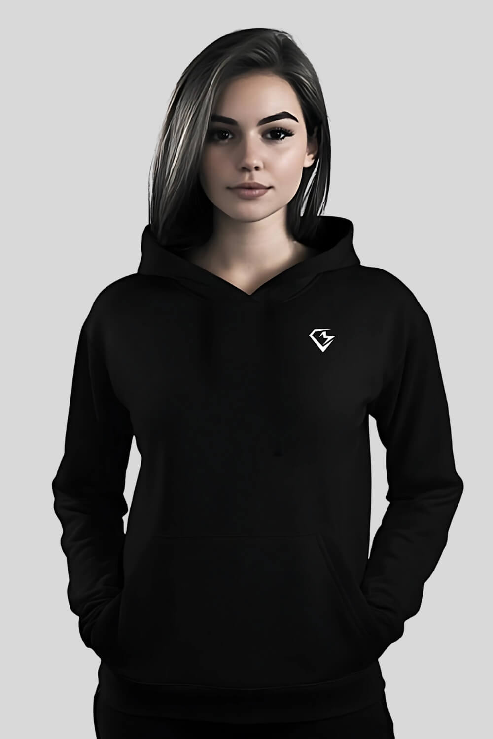 Front Pieces Oversize Hoodie Black für Männer und Frauen