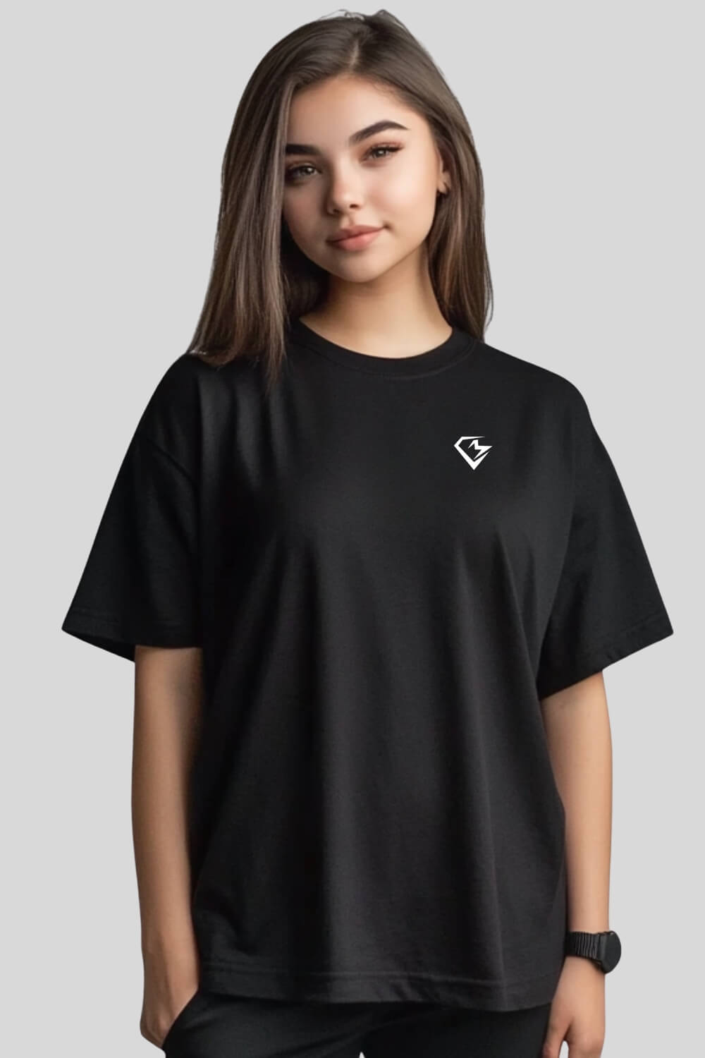 Front Pieces Oversize T-Shirt Black für Männer und Frauen