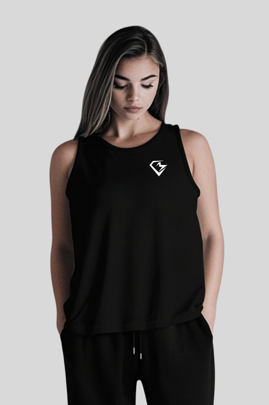 Frontansicht Relax Tank CM Black für Frauen