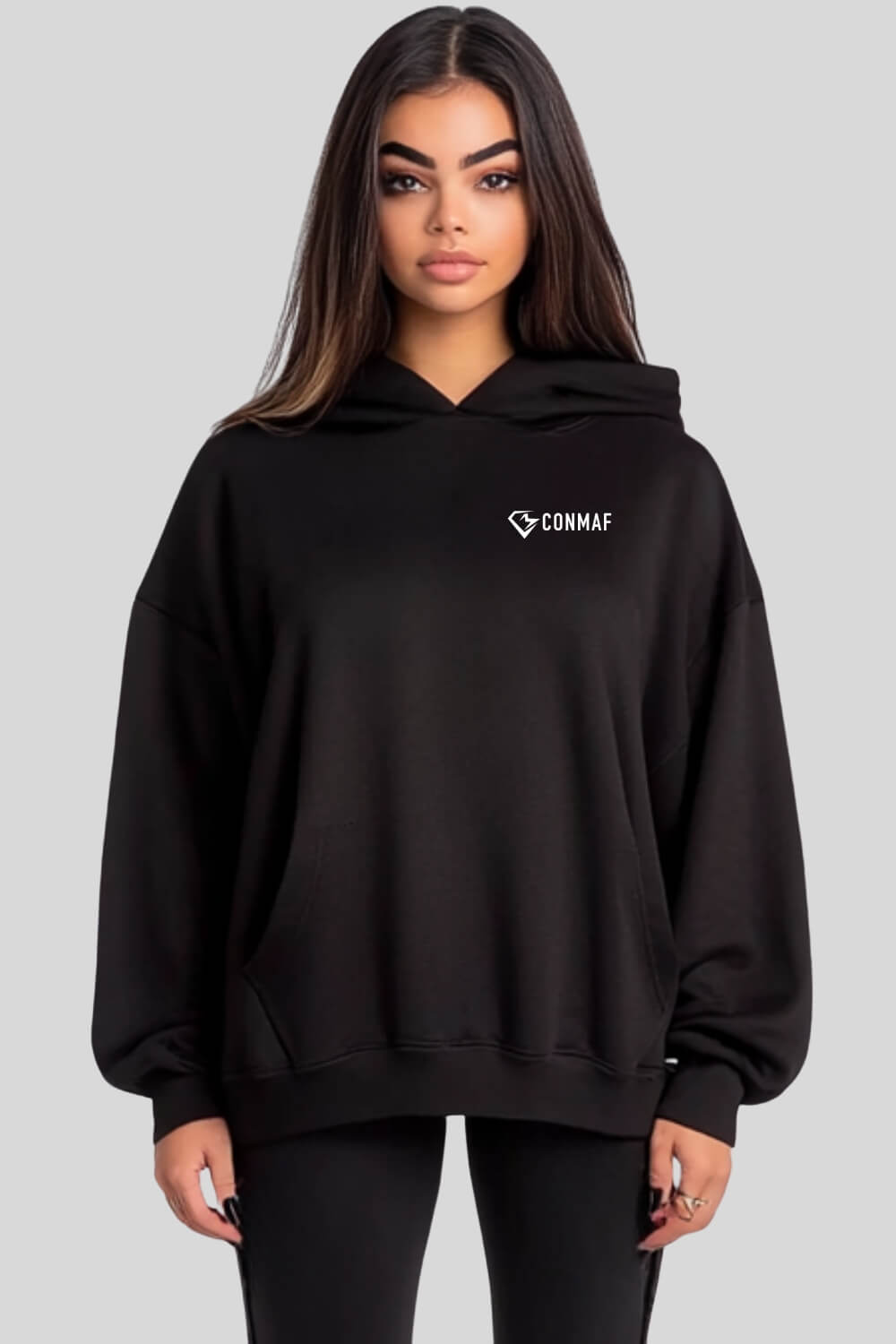 Front Results Oversize Hoodie Black für Männer und Frauen