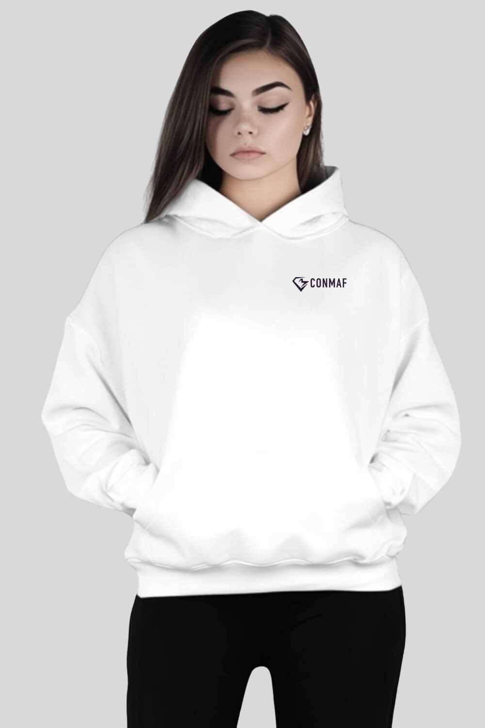 Front Results Oversize Hoodie White für Männer und Frauen