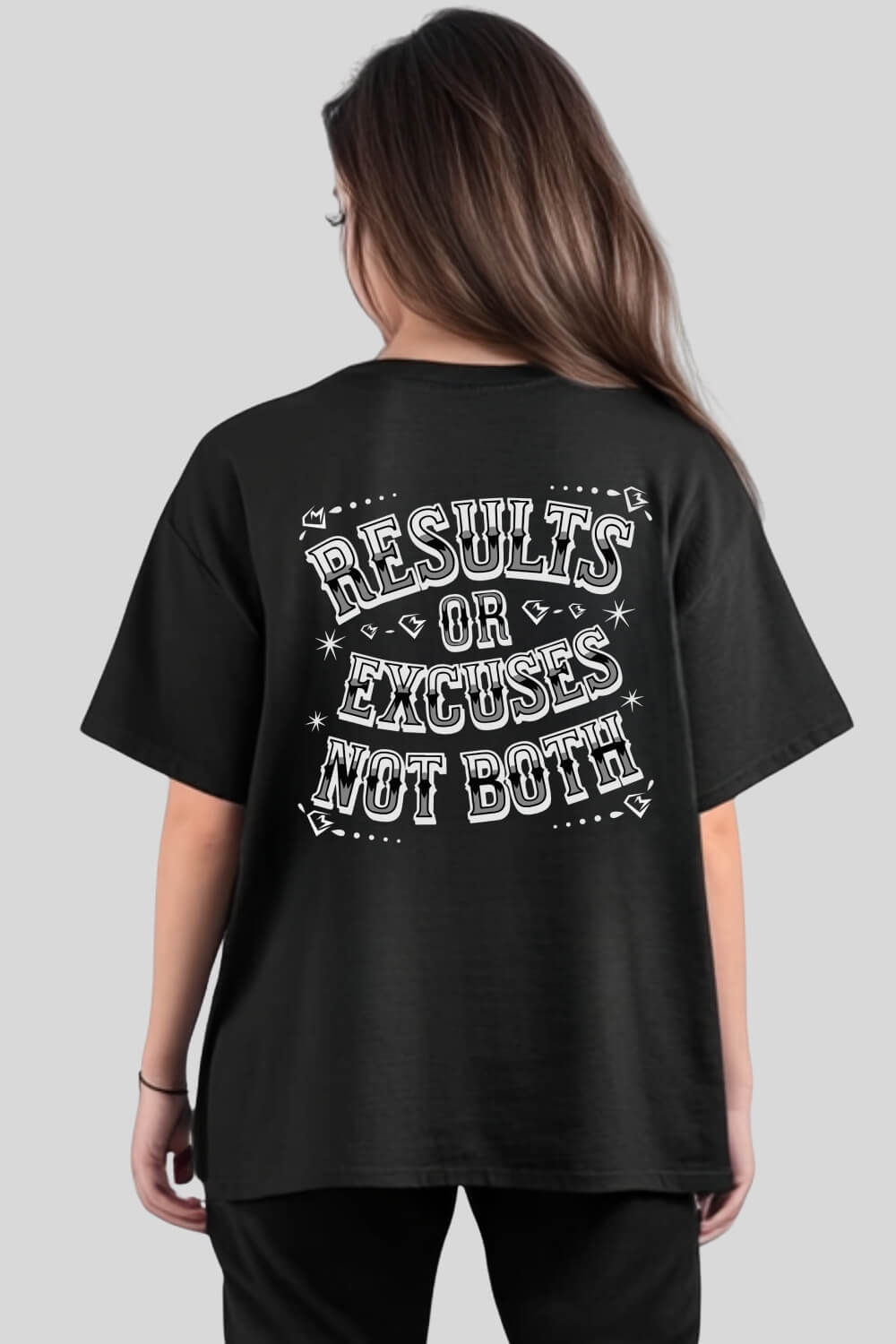 Back Results Oversize T-Shirt Black für Männer und Frauen