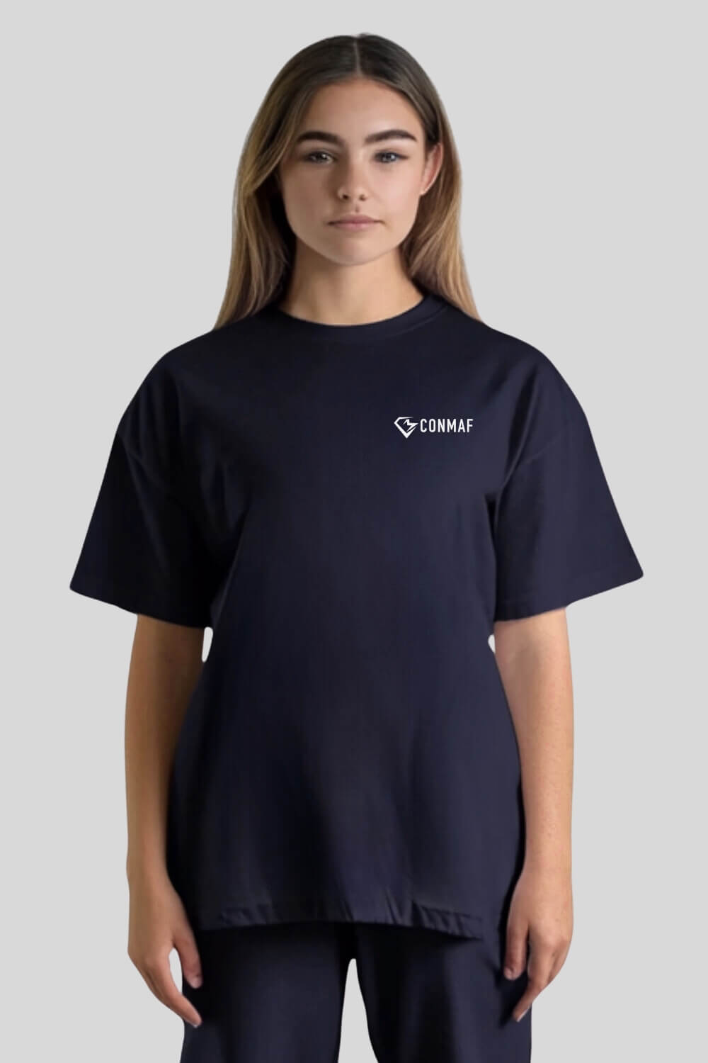 Front Results Oversize T-Shirt Navy für Männer und Frauen