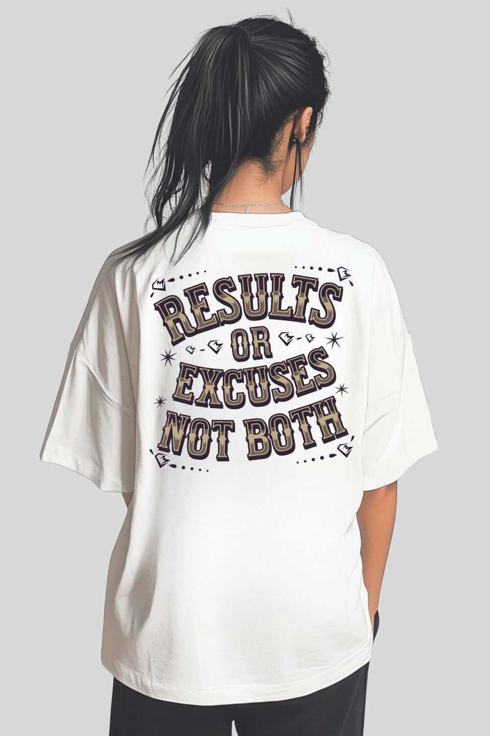 Back Results Oversize T-Shirt White für Männer und Frauen