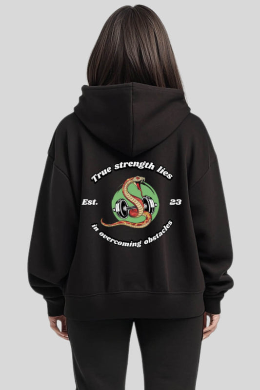 Back Snake Oversize Hoodie Black für Männer und Frauen