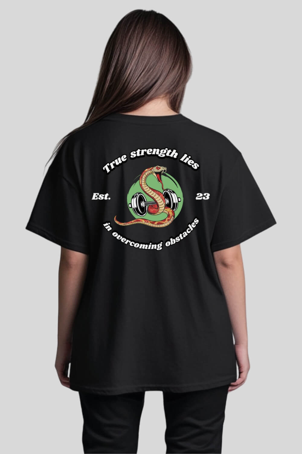 Back Snake Oversize T-Shirt Black für Männer und Frauen