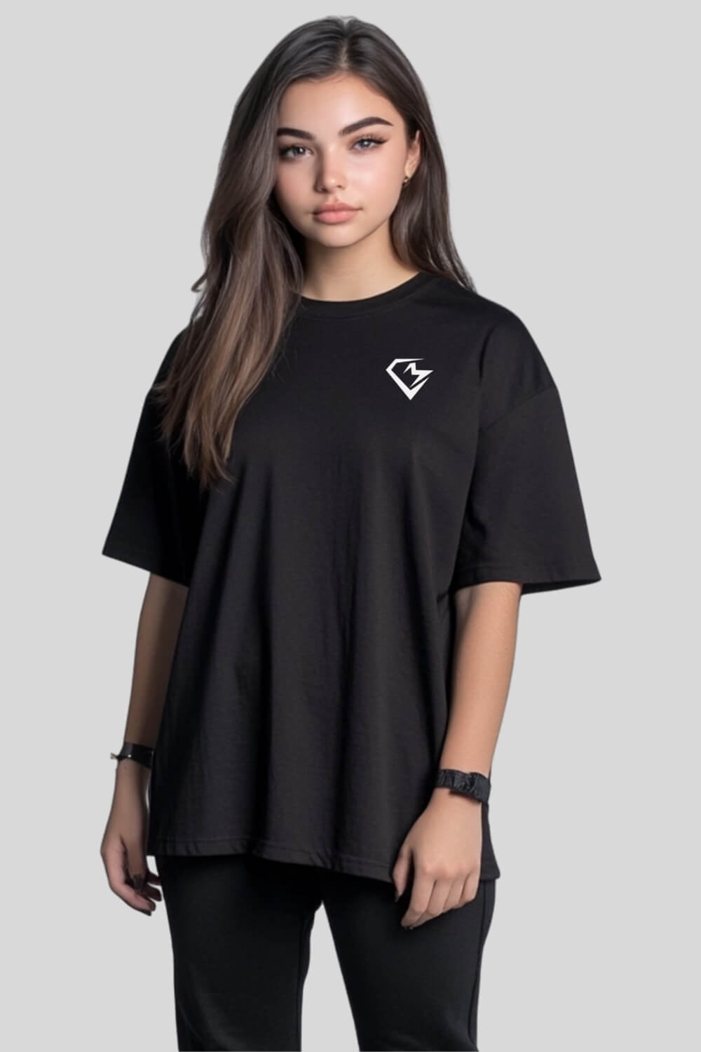 Front Snake Oversize T-Shirt Black für Männer und Frauen