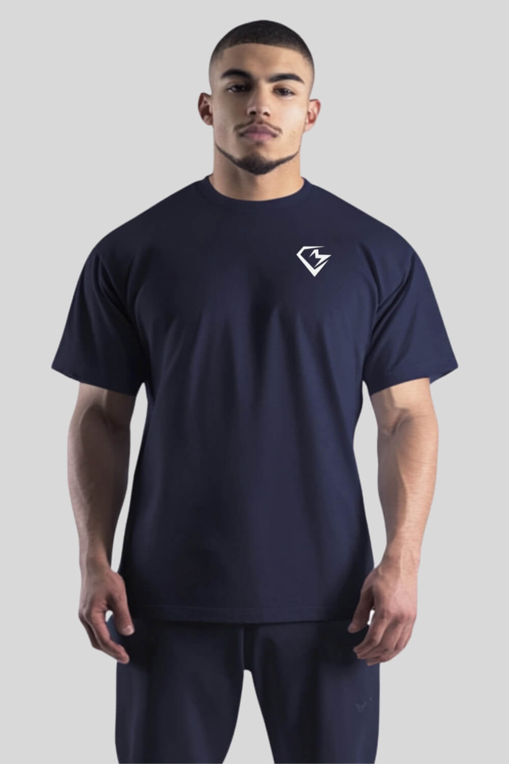 Frontansicht Snake Oversize T-Shirt Navy für Männer und Frauen