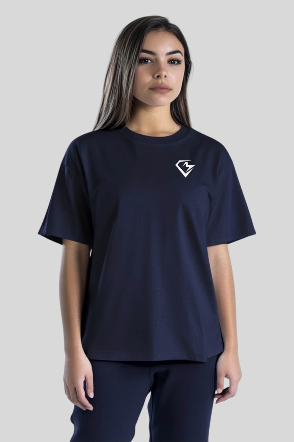 Front Snake Oversize T-Shirt Navy für Männer und Frauen