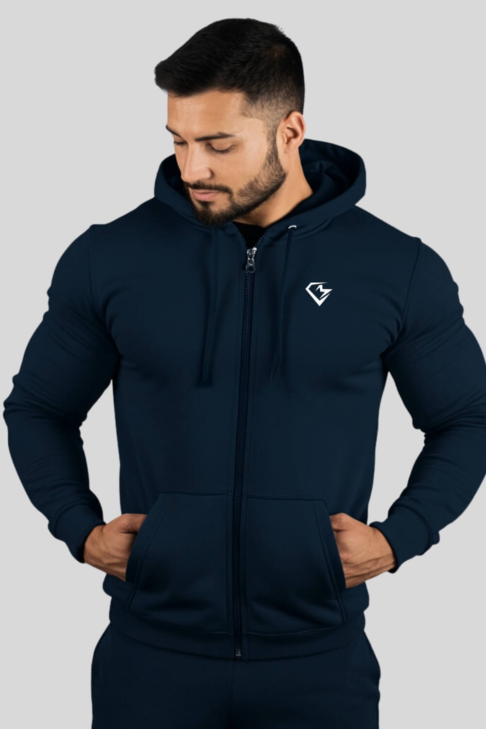 Frontansicht Snake Zipper Navy für Männer und Frauen