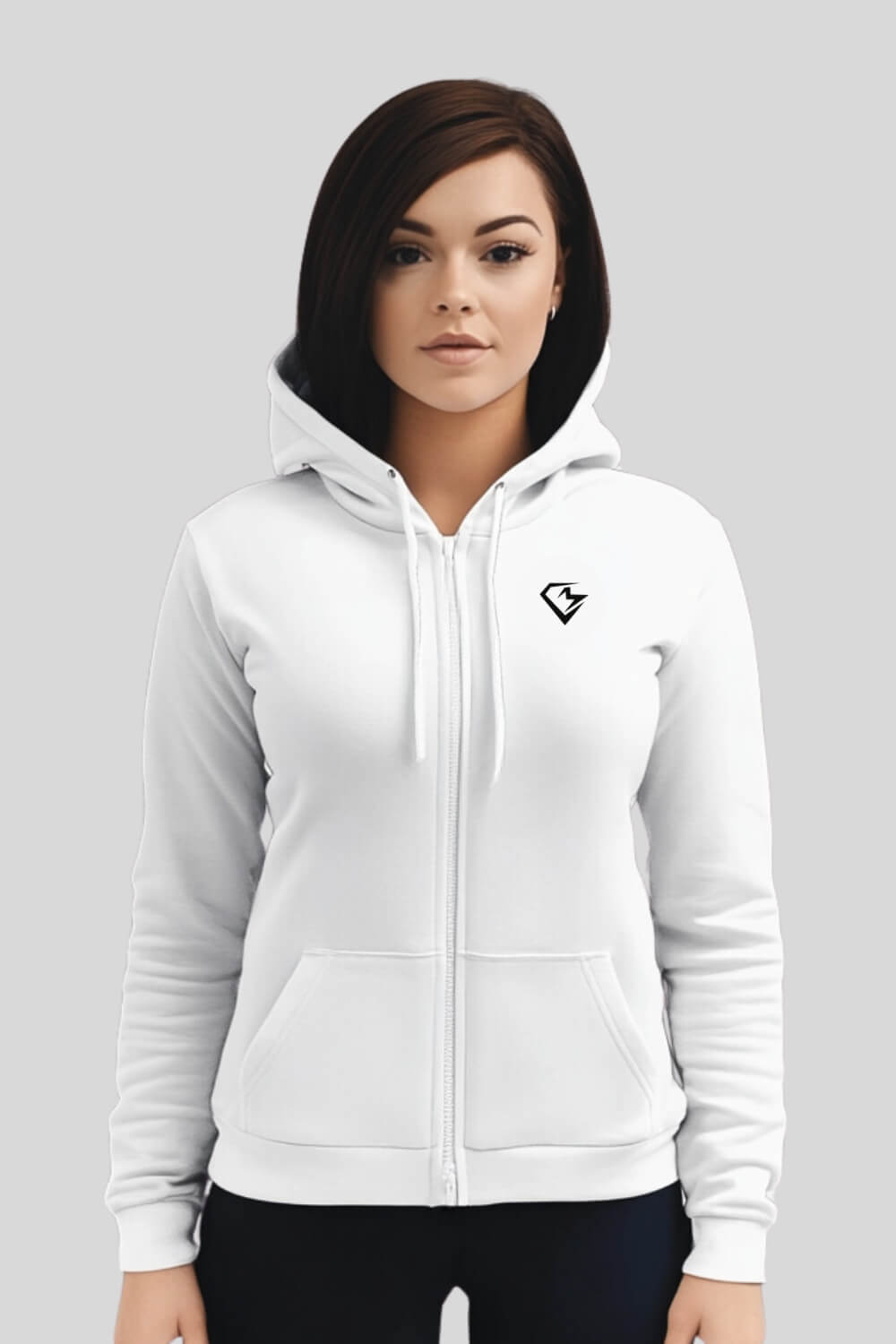 Front Snake Zipper White für Männer und Frauen