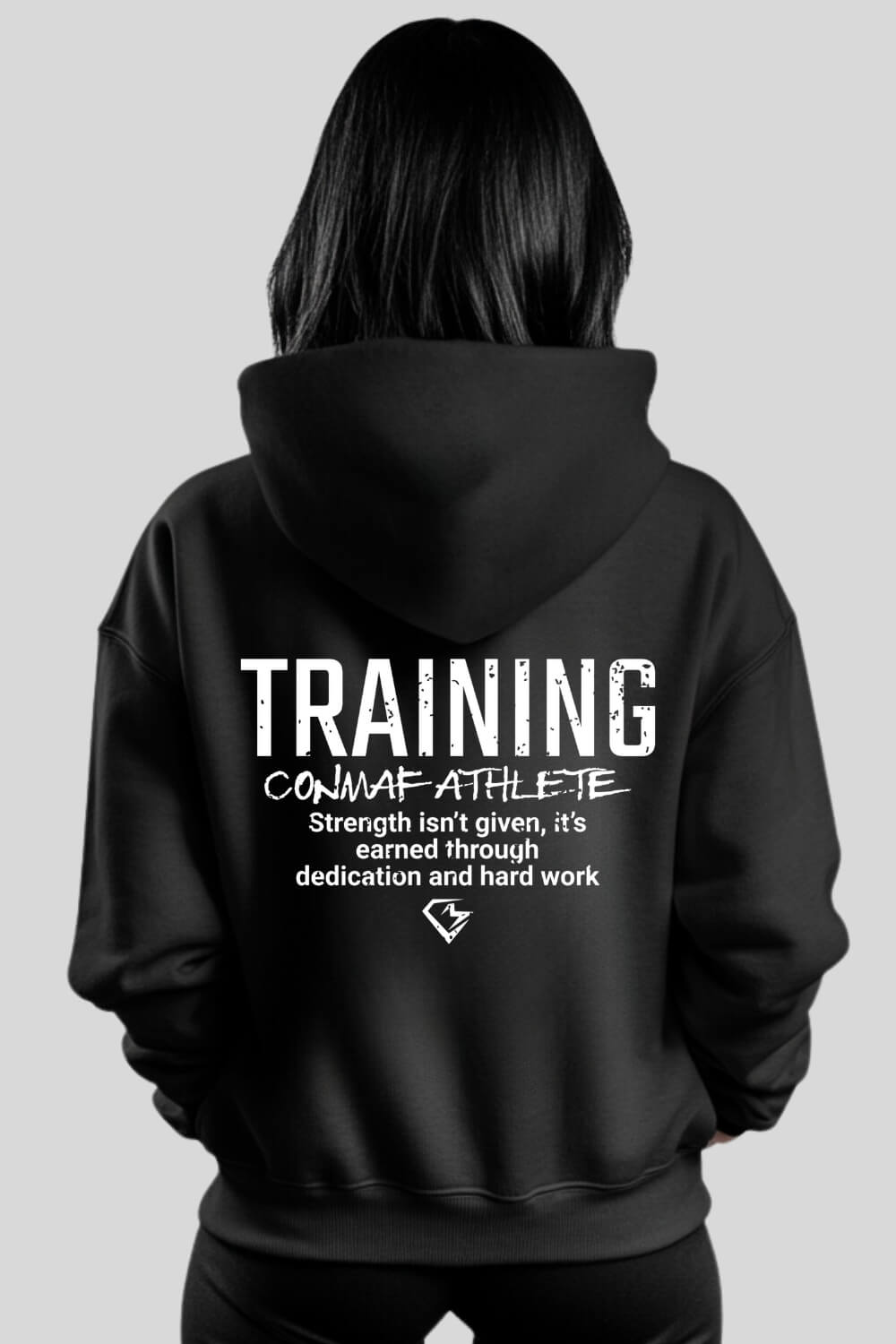 Back Training Oversize Hoodie Black für Männer und Frauen