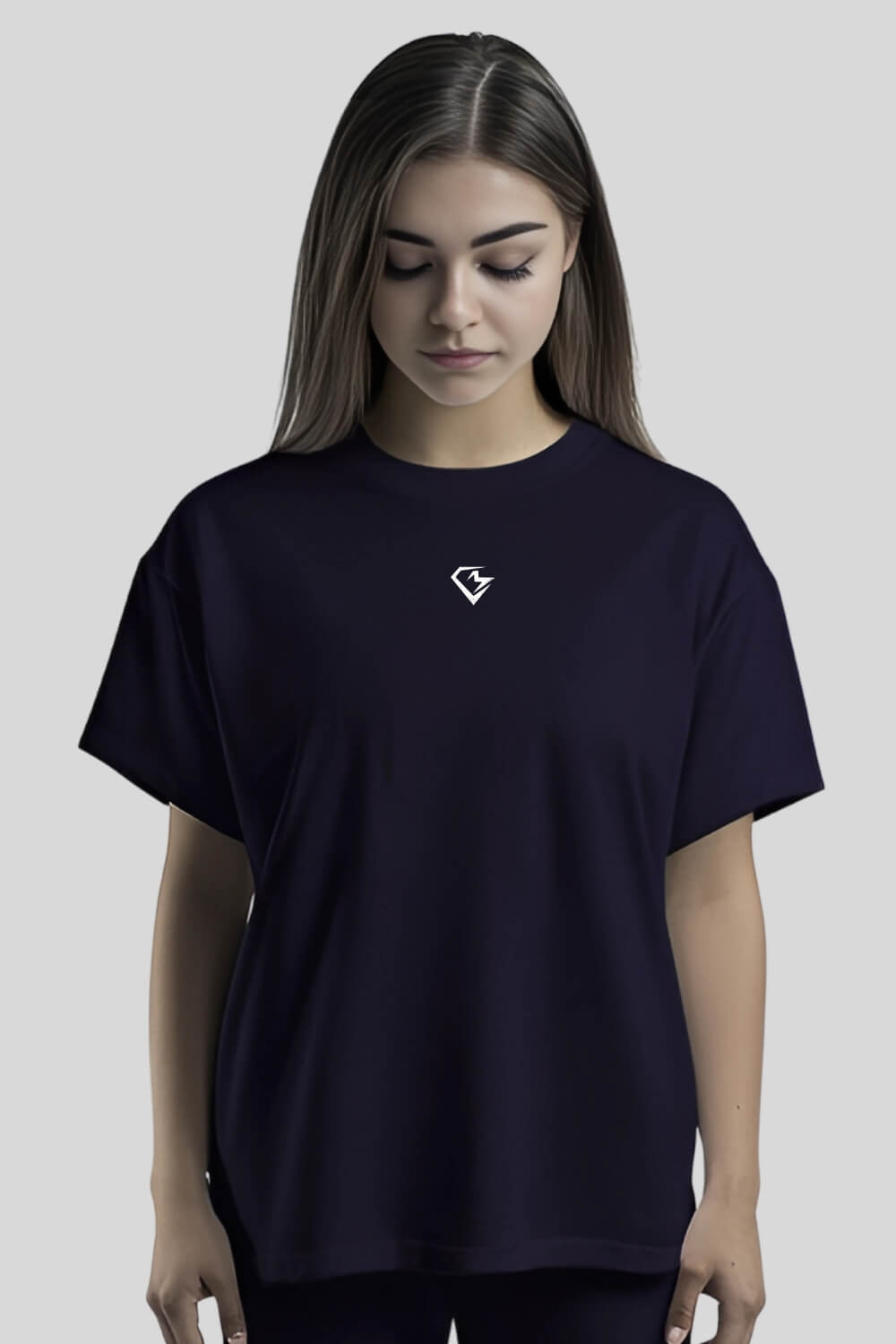 Front Training Oversize T-Shirt Navy für Männer und Frauen