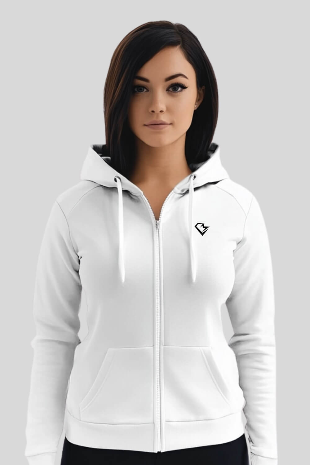 Front Training Zipper White für Männer und Frauen