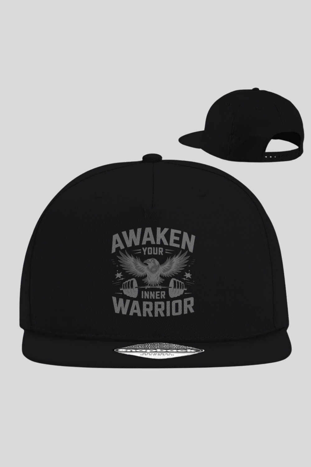 Frontansicht Warrior Cap Black Snapback für Männer und Frauen