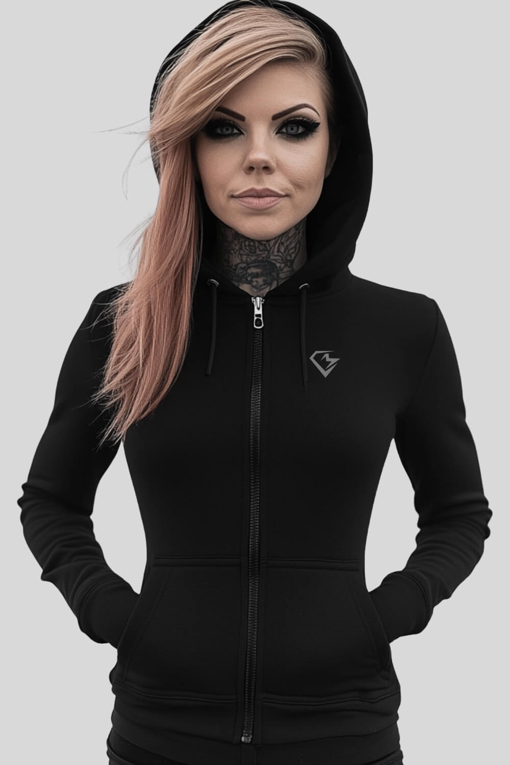 Front Warrior Zipper Black für Männer und Frauen