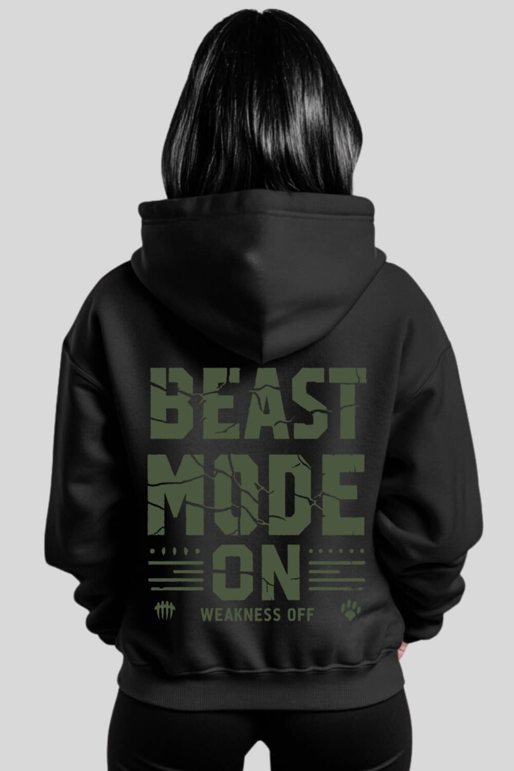 Back Weakness Off Oversize Hoodie Black für Männer und Frauen