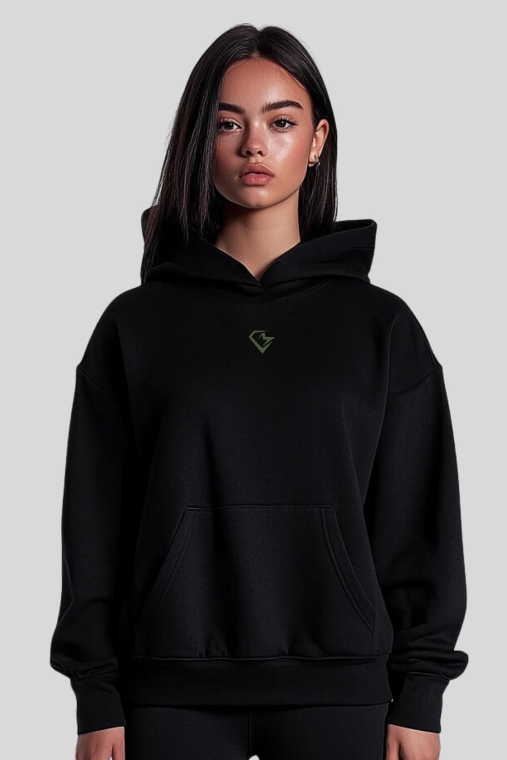 Front Weakness Off Oversize Hoodie Black für Männer und Frauen