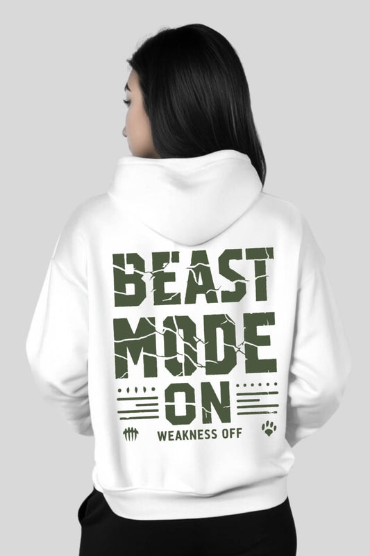 Back Weakness Off Oversize Hoodie White für Männer und Frauen