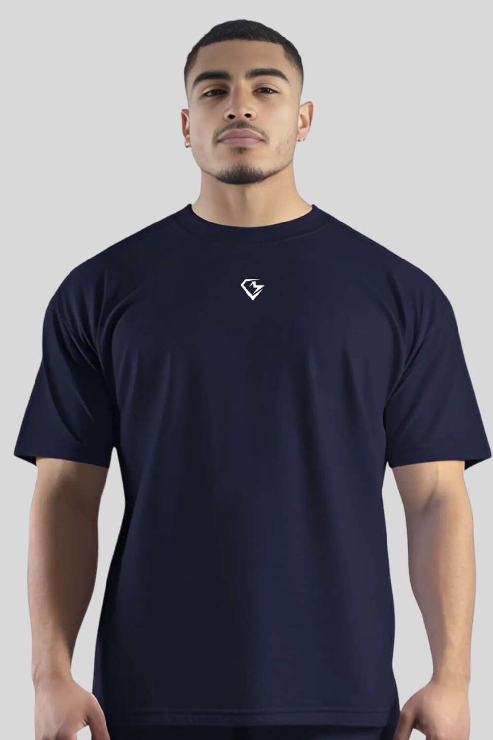 Frontansicht Weakness Off Oversize T-Shirt Navy für Männer und Frauen