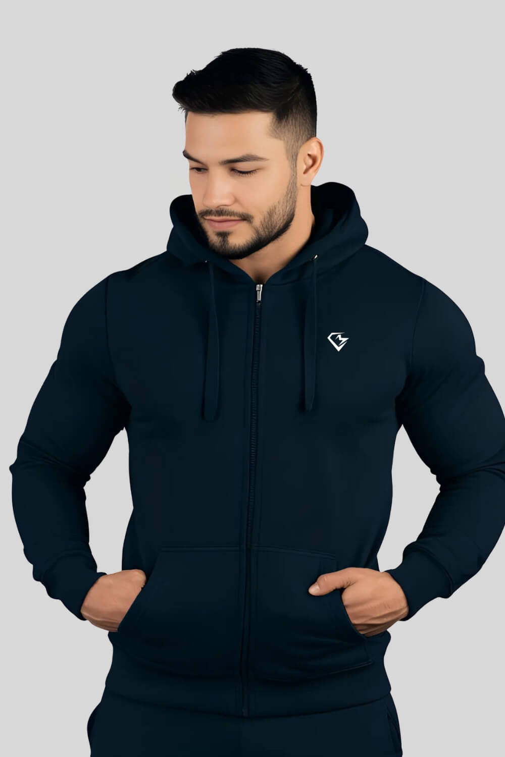 Frontansicht Weakness Off Zipper Navy für Männer und Frauen